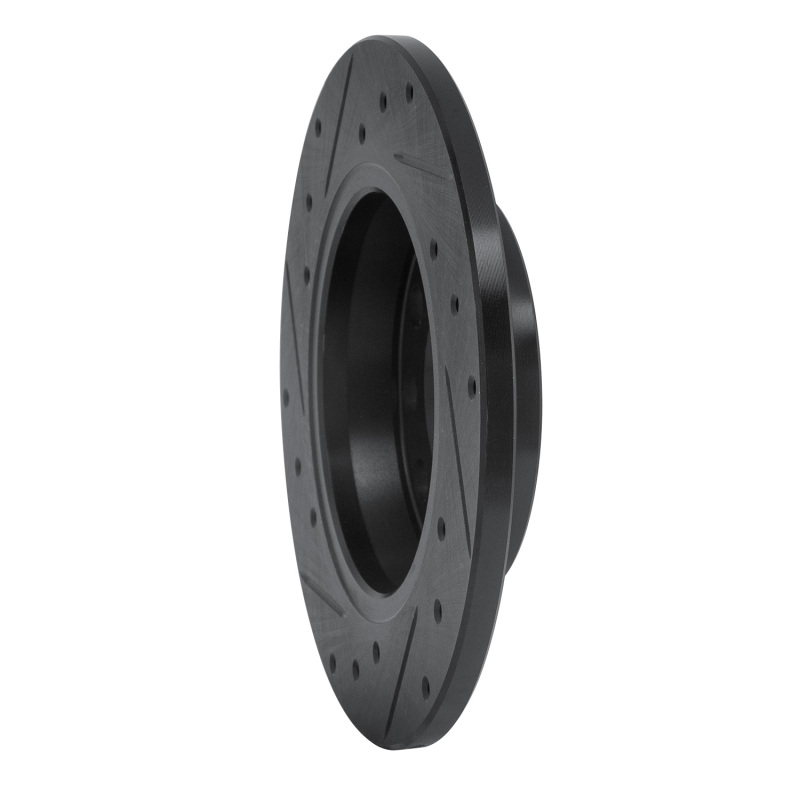 Volkswagen EuroVan Brake Rotor (1) - Front Right - R1 Concepts - Drilled & Slotted - Black - `01-`03